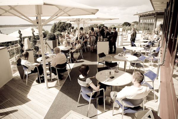 Wedding Guests relaxing on the terrace