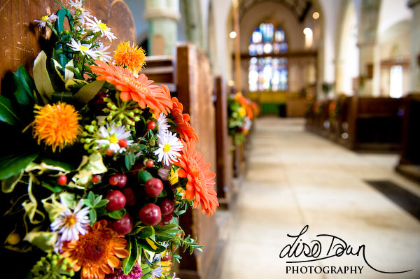 Orange wedding flowers