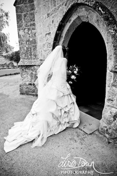 Bride in ruffled dress