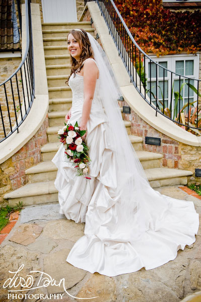Bride by the steps
