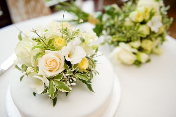 Wedding Cake and Bouquet