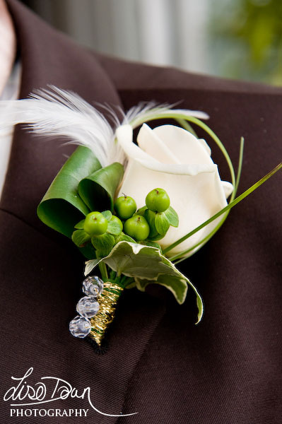 Boutonniere with feather detail