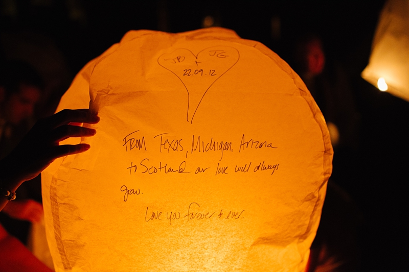 Chinese Lanterns Scottish Wedding