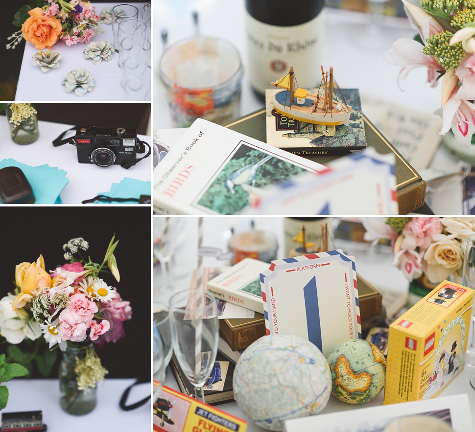 Travel theme wedding decor