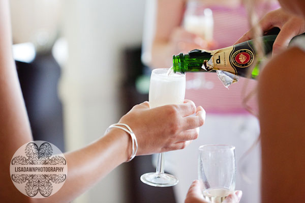 pouring the champagne