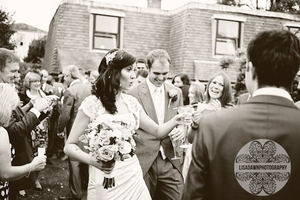 Bride with confetti