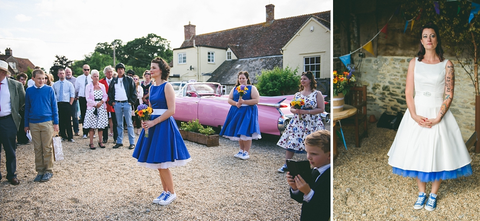 bridesmaids in blue