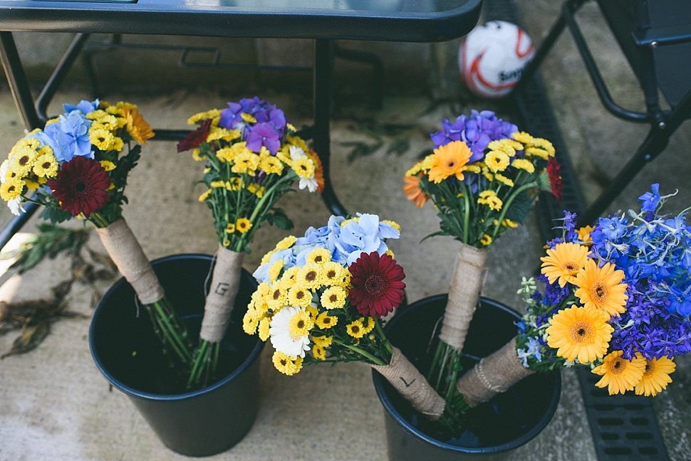 Colourful rainbow bouquets