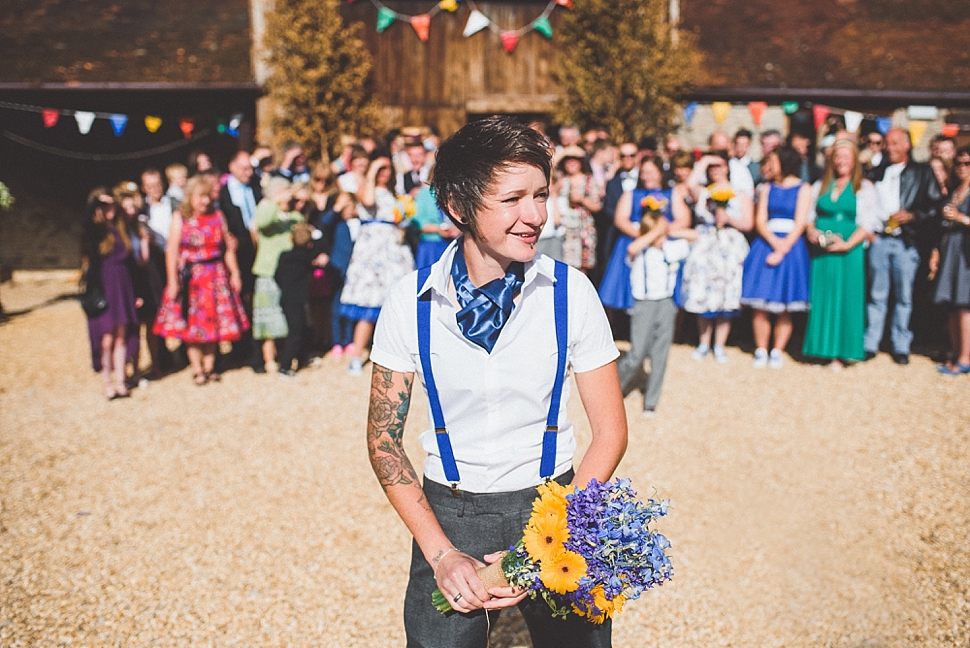 colourful wedding toss