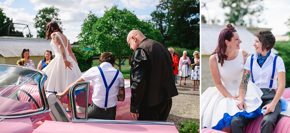 fifties wedding car