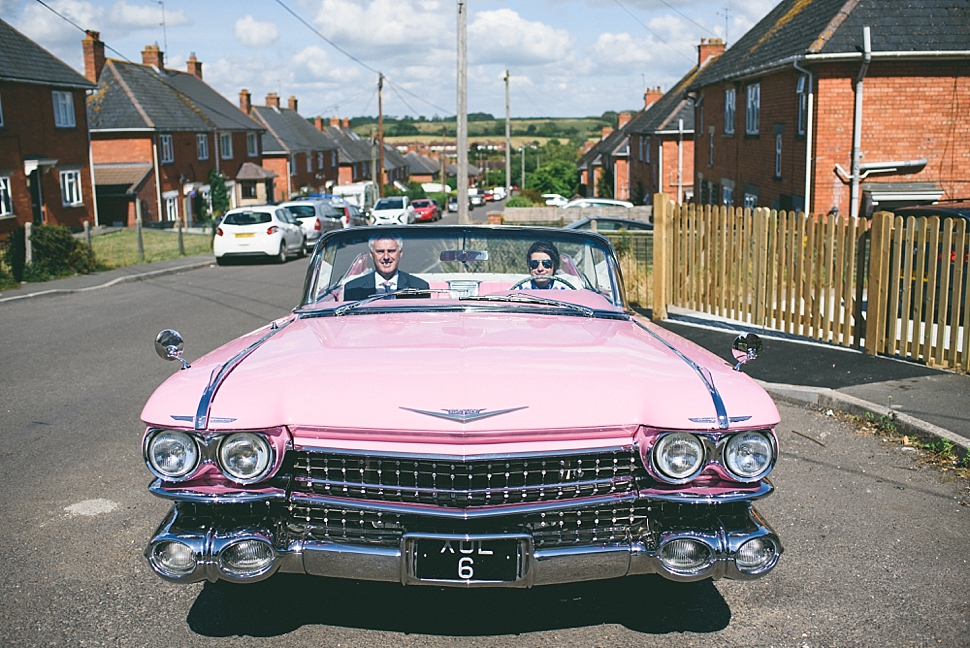 retro wedding car