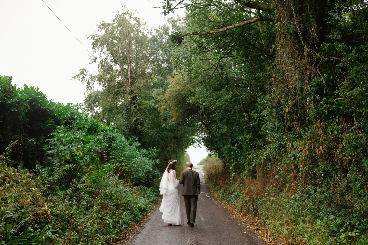 Hannah and Alex strolling along the sheltered country lane