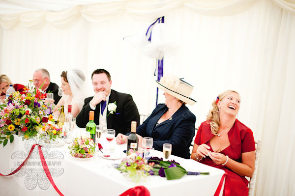 Head table laughing speeches