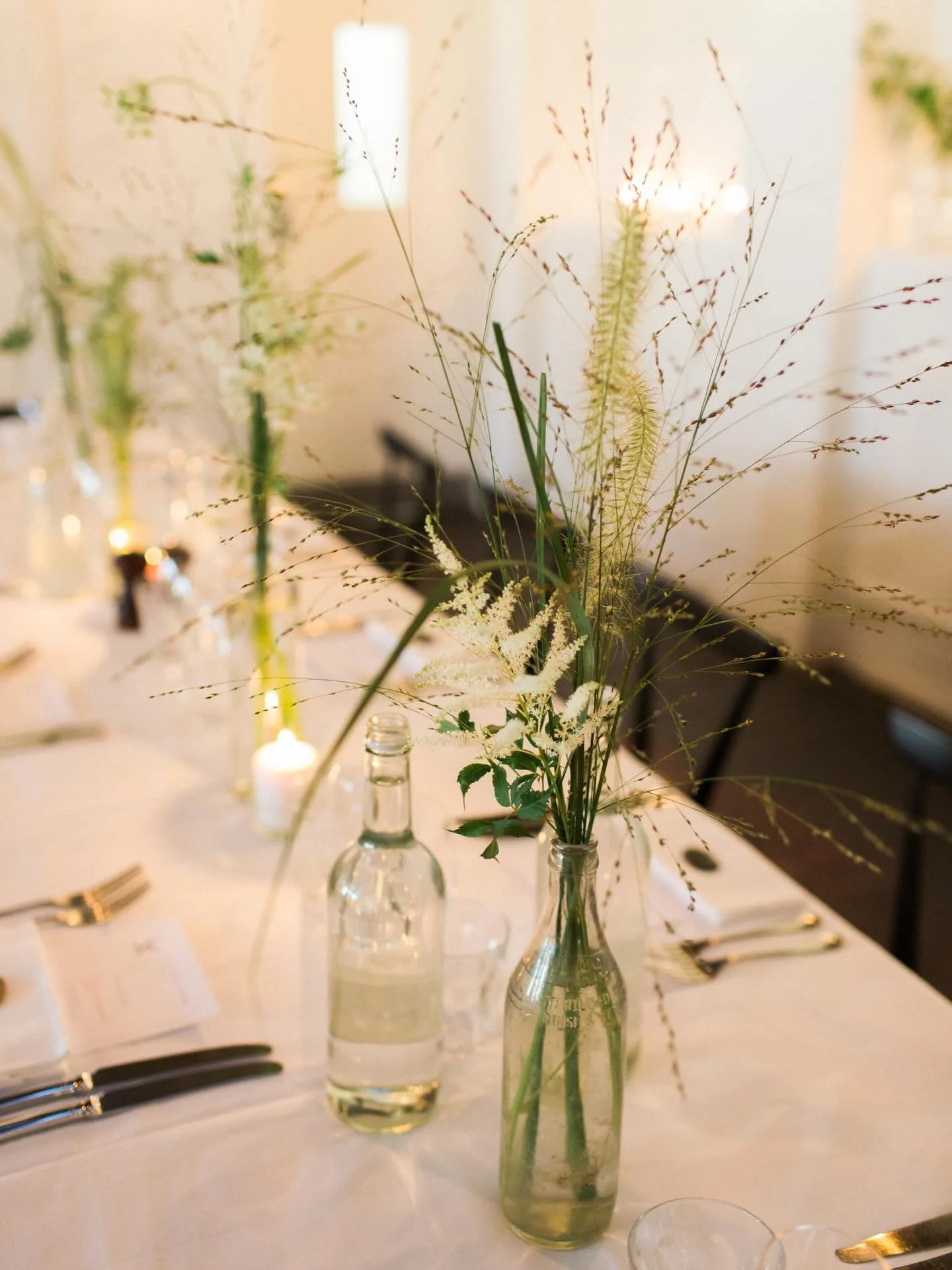 Wedding table details with flowers