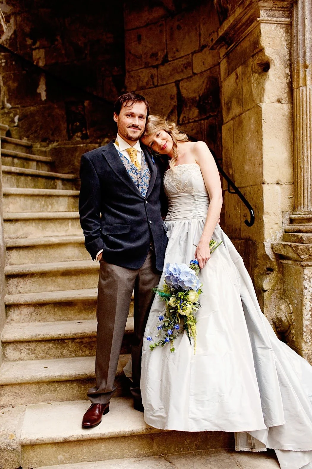Lisa and Scott on their wedding day at Old Wardour Castle